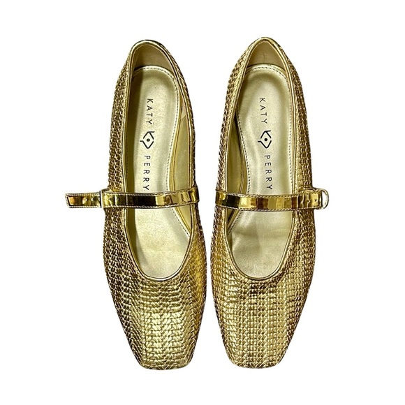 Katy Perry Evie Mary Jane Gold Flats - Picture 1 of 7